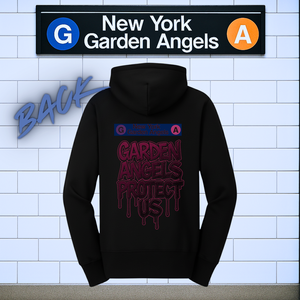 LADIES PROTECT US ZIP UP HOODIE (BLACK)